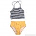 JARAZIN Vintage Stripe Top Dot Printing High-Waisted Swimsuit Halter Bikini Set Padded Bathing Suit Swimwear Yellow B07B64KG79
